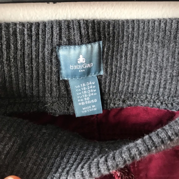 Gap maroon/red jeans/pants 18-24 mo - Picture 3 of 6